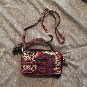Vera Bradley Crossbody Bag - Purple and Red Floral